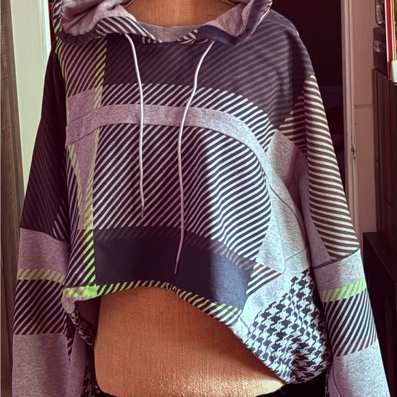 Adidas Gray and Black Patterned Hoodie - Picture 1 of 3